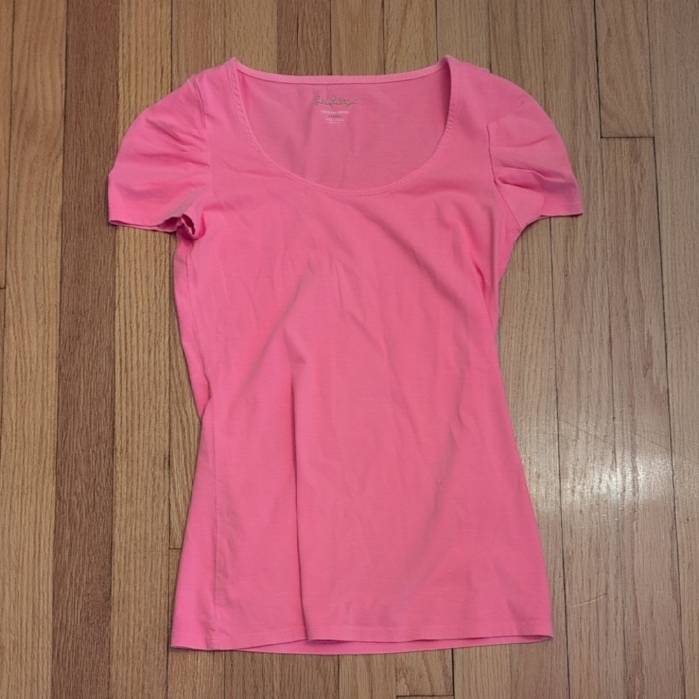 Lilly Pulitzer Pink Fitted Short Sleeve T-Shirt